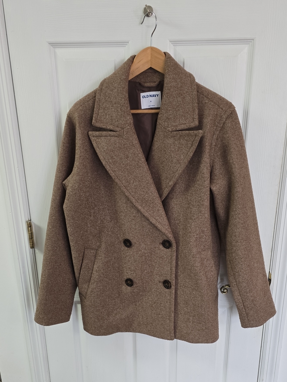 Old Navy Women's Oversized Double Breasted Pea Coat Light Brown Size Medium